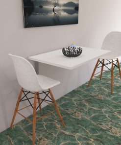 White Color Space Saver Folding Floating Desk, Wooden Folding Table, Wall Mount Study Desk, Murphy Desk, Home Office Desk