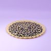12 Pcs Glore Leopard Wavy Gold Gilded Glass Serving Tray