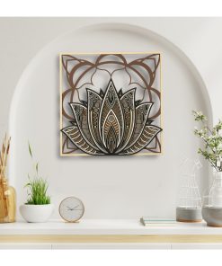 6 Layer Lotus Flower Mandala Wall Art Design Wall Decor 3D Painting Laser Cut