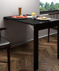 Wall Mounted Black Folding Table, Murphy Table, Floating Table, Space Saving Table