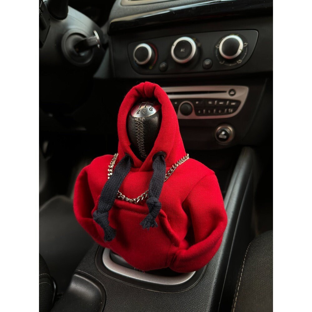 darkblue-red) 2pcs Hoodie Car Gear Shift Cover, Gear Stick Hoodie