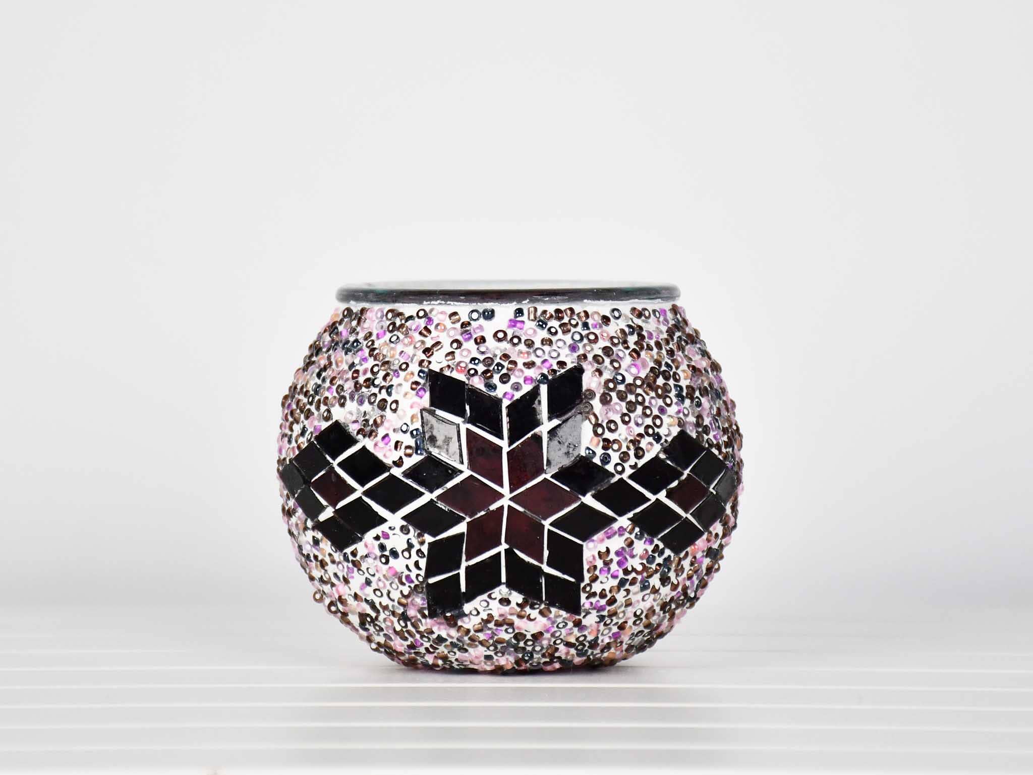 Turkish Mosaic Candle Holder Purple Star