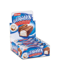 Elvan Cocos Milk Compound Chocolate Covered Coconut Bar in Box 24 gr (0.84oz) – 24 Pieces