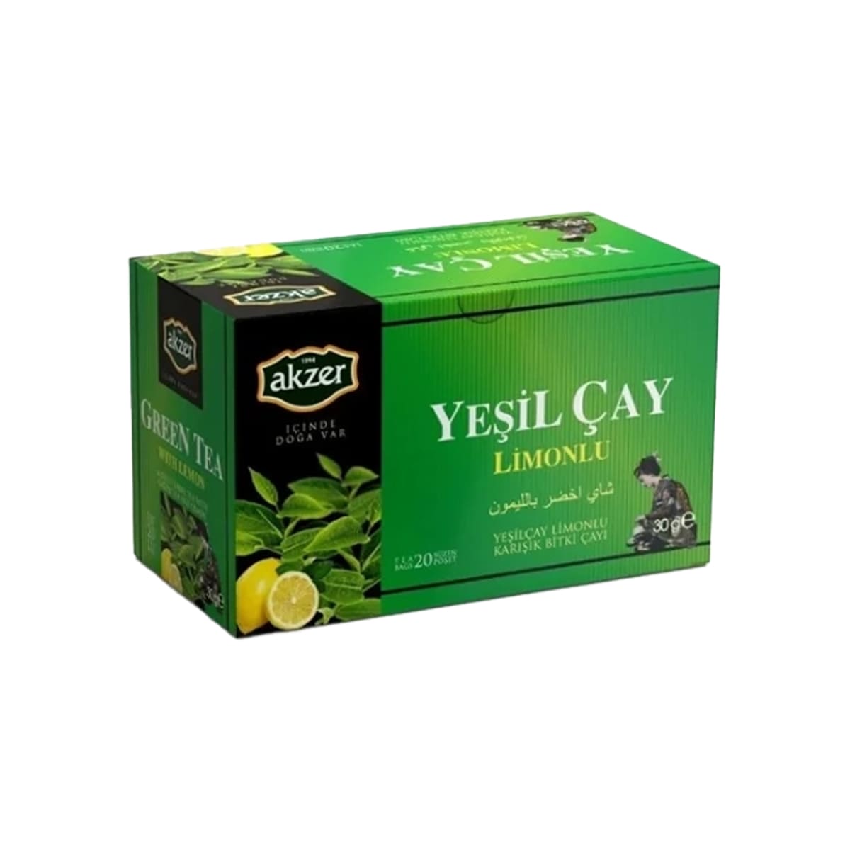 Natural Green Tea with Lemon Akzer 30 gr (1.05oz) - Traditional Turk