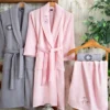 Turkish Embroidered 100% Cotton 4 Piece Bathrobe Set Man/Woman-Loren – Nakkısh