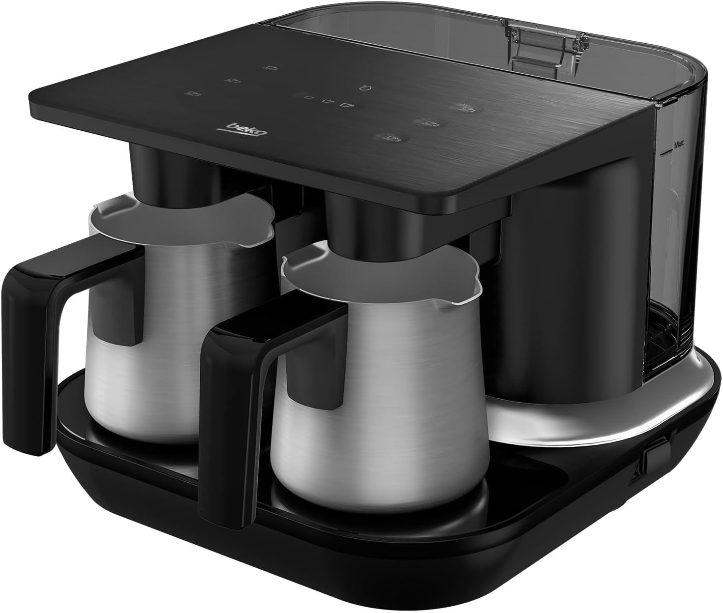 Beko Automatic Turkish Coffee Maker | 6-Cup Turkish Greek Coffee Machine with Anti-Spill Sensor, Fast Brewing, Matte Black, 120V